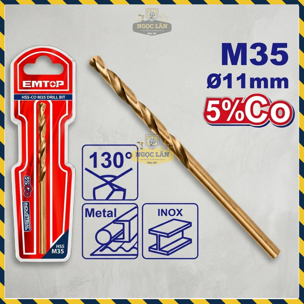 Mũi Khoan EMTOP HSS-CO M35 11mm chuyên Inox ETDB131101 - Ảnh 2