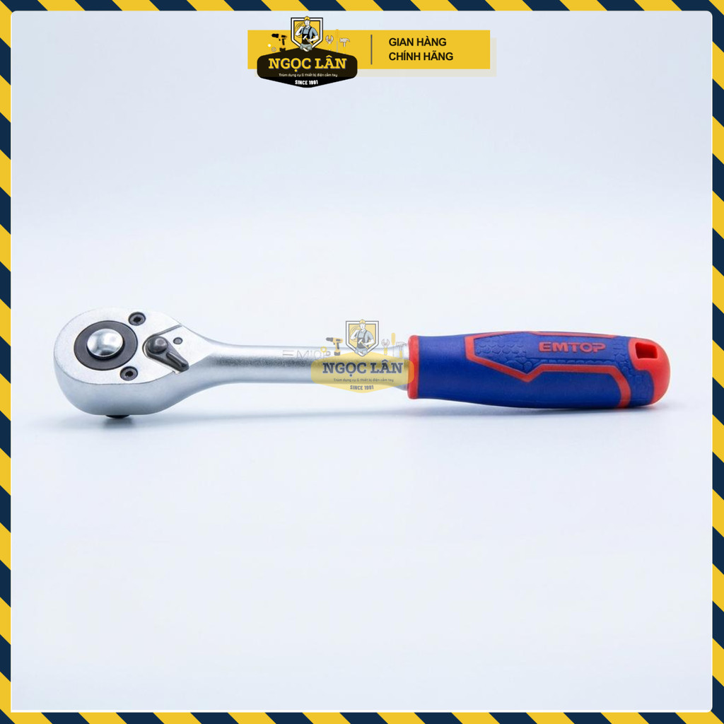 Cần Vặn Tuýp Bánh Cóc 3/8" EMTOP 72T Tay Cầm Mềm ERWH0381 - Ảnh 2