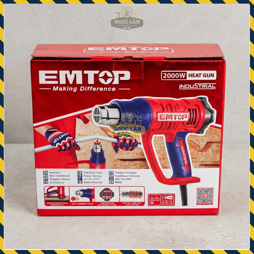 Máy Khò Nhiệt EMTOP EHGN20056 2000W Điều Chỉnh Nhiệt LCD - Ảnh 2