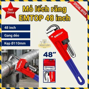 EMTOP Mỏ Lết Răng 48" Kẹp 110mm Gang Dẻo EPWH4801