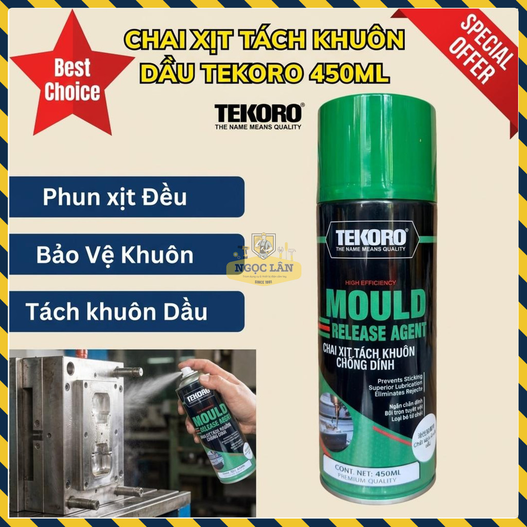 Chai Xịt Dầu Tách Khuôn Chống Dính TEKORO 450ML Bảo Vệ Khuôn & Thành Phẩm