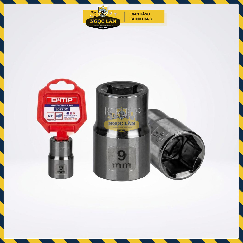 Đầu Tuýp EMTOP 9mm 1/2" 50BV30 Mạ Niken Đen ESCT12091 - Ảnh 2
