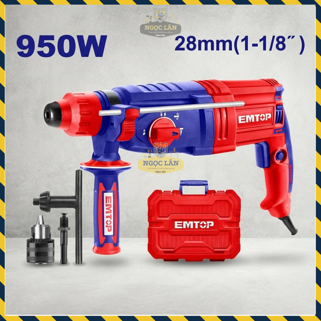 Máy Khoan Bê Tông EMTOP ERHRL951 - 950W, 3 Chức Năng - Ảnh 3