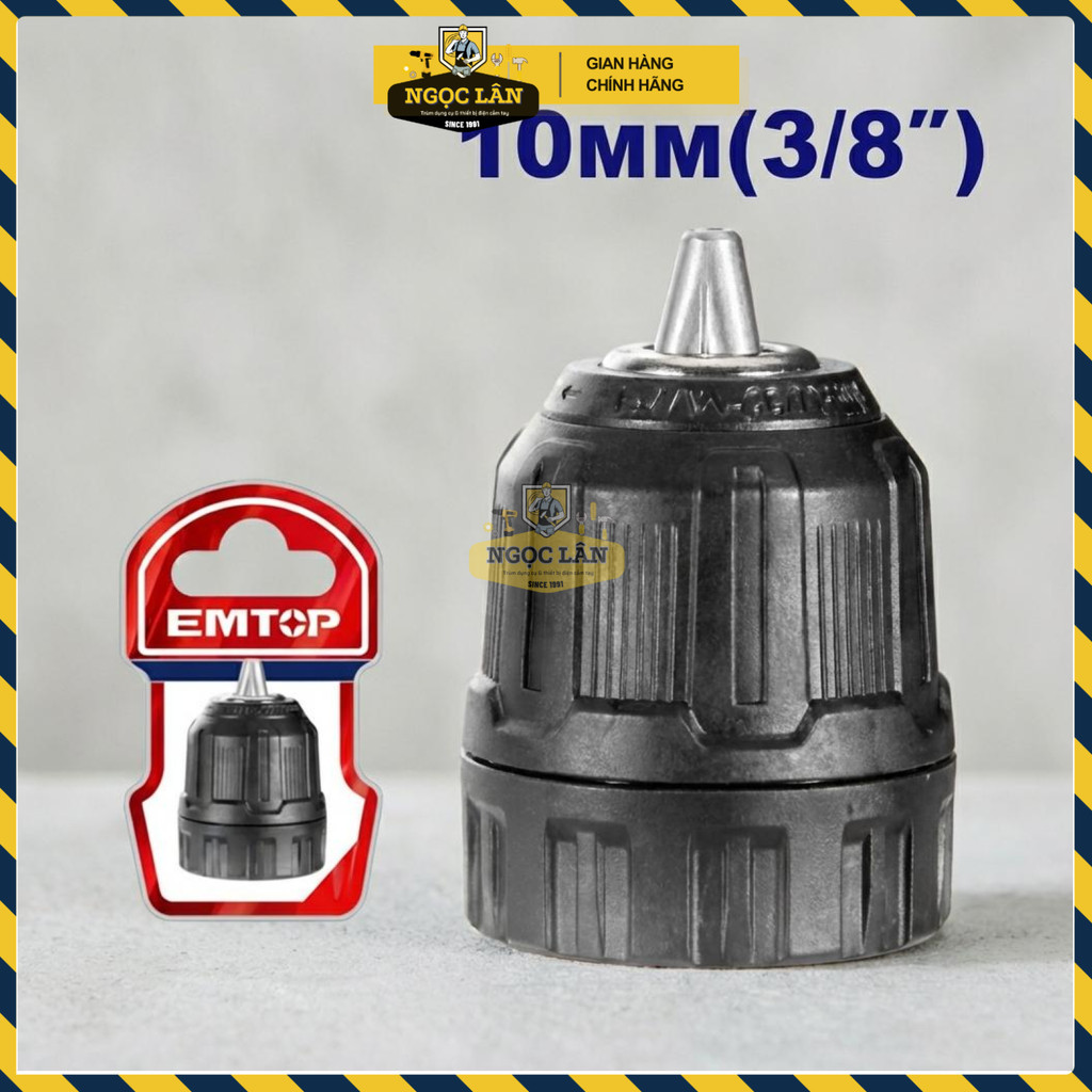 Đầu Kẹp Autolock 10mm EMTOP Cho Máy Khoan Pin EKCY10201 - Ảnh 2
