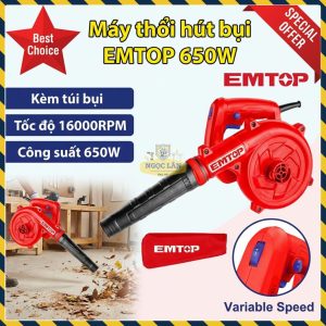 EMTOP Máy Thổi Hút Bụi EABR6003 650W Điều Chỉnh Tốc Độ