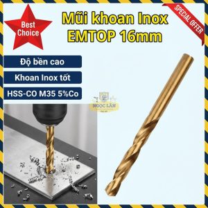 Mũi Khoan Inox HSS-CO M35 EMTOP 16mm Model ETDB131601