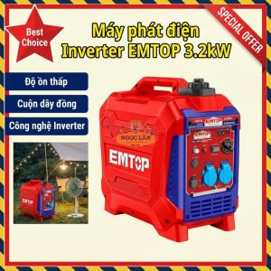 EMTOP Máy Phát Điện Chạy Xăng Inverter 3,2kW EGGRS3501