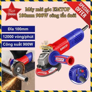 EMTOP Máy Mài Góc 100mm 900W Công Tắc Đuôi EAGR09042