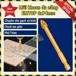 Mũi Khoan Gạch Kính Đa Năng EMTOP 674mm EACG20606