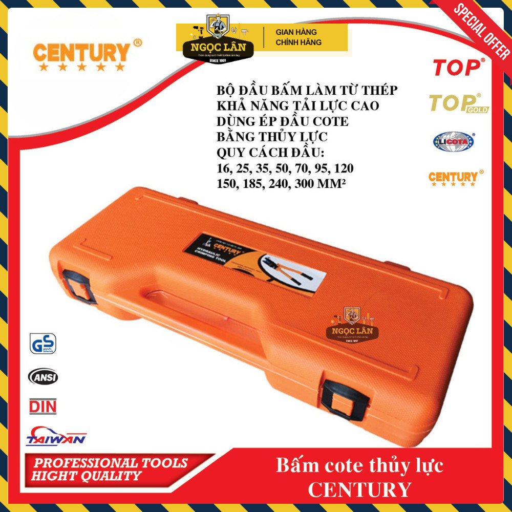 Kìm bấm đầu cose thủy lực Century 16-300MM2 chính hãng - Ảnh 6