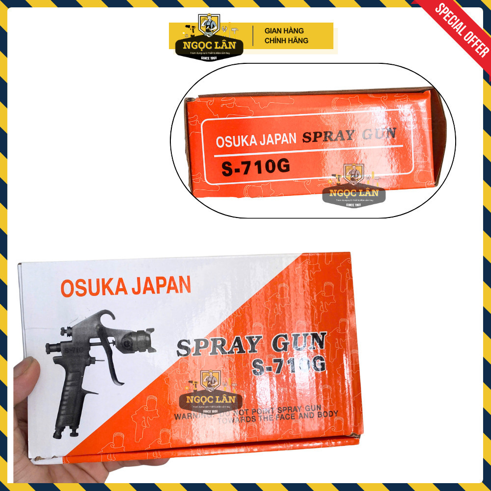 Béc phun sơn Osuka S-710G 1.5mm bình trên, kèm cốc 400cc - Ảnh 9