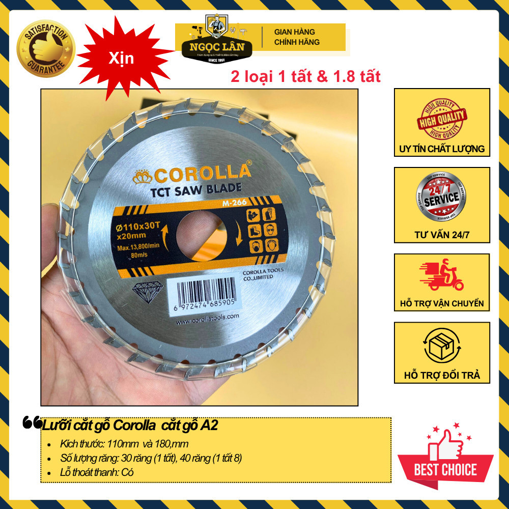 Lưỡi cưa gỗ ván cốp pha Corolla A2 110x30Tx20mm sắc bén cao cấp