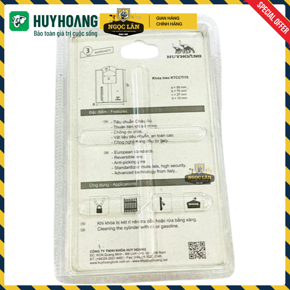 Khóa Bấm Chống Cắt HUY HOÀNG Titanium 6 phân chịu thời tiết cao cấp - Ảnh 6