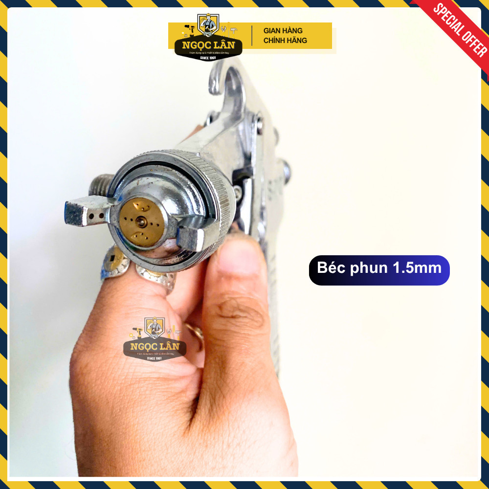 Béc phun sơn Osuka S-710G 1.5mm bình trên, kèm cốc 400cc - Ảnh 7