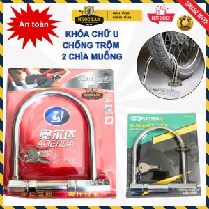 Khóa chữ U chống trộm xe máy xe đạp Go further 2 chìa muỗng mã 906