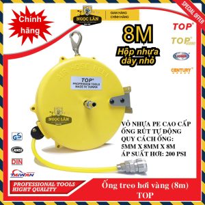 Cuộn dây hơi tự rút TOP 5mmx8mm dài 8m hộp nhựa vàng cao cấp