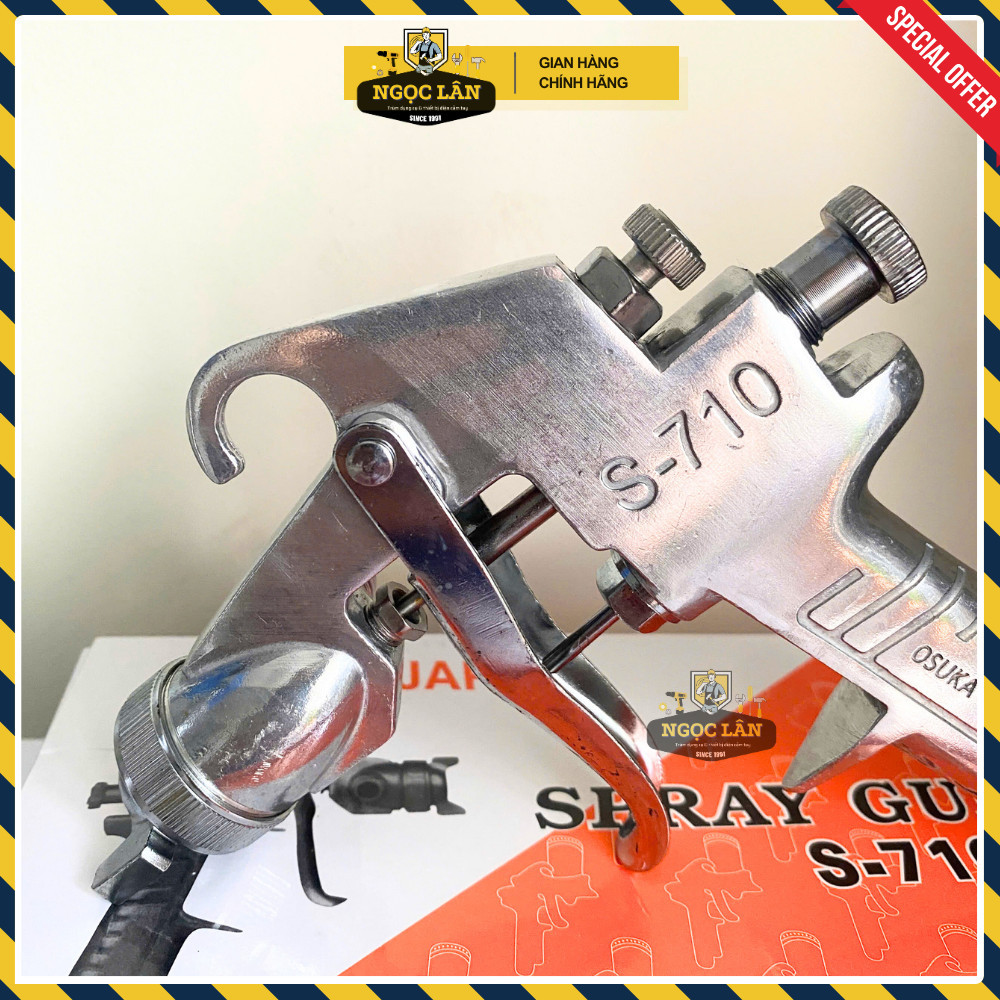 Béc phun sơn Osuka S-710G 1.5mm bình trên, kèm cốc 400cc - Ảnh 5