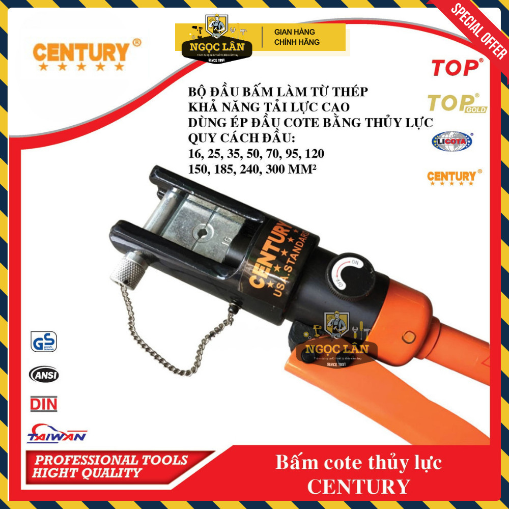 Kìm bấm đầu cose thủy lực Century 16-300MM2 chính hãng - Ảnh 5
