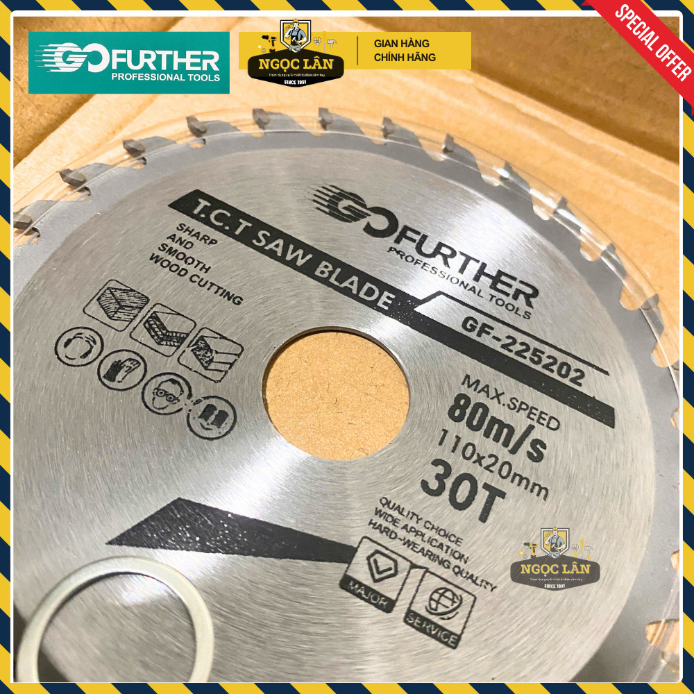 Lưỡi cắt gỗ cưa gỗ GOFURTHER 110x20mm 30 răng tốc độ 80m/s - Ảnh 4