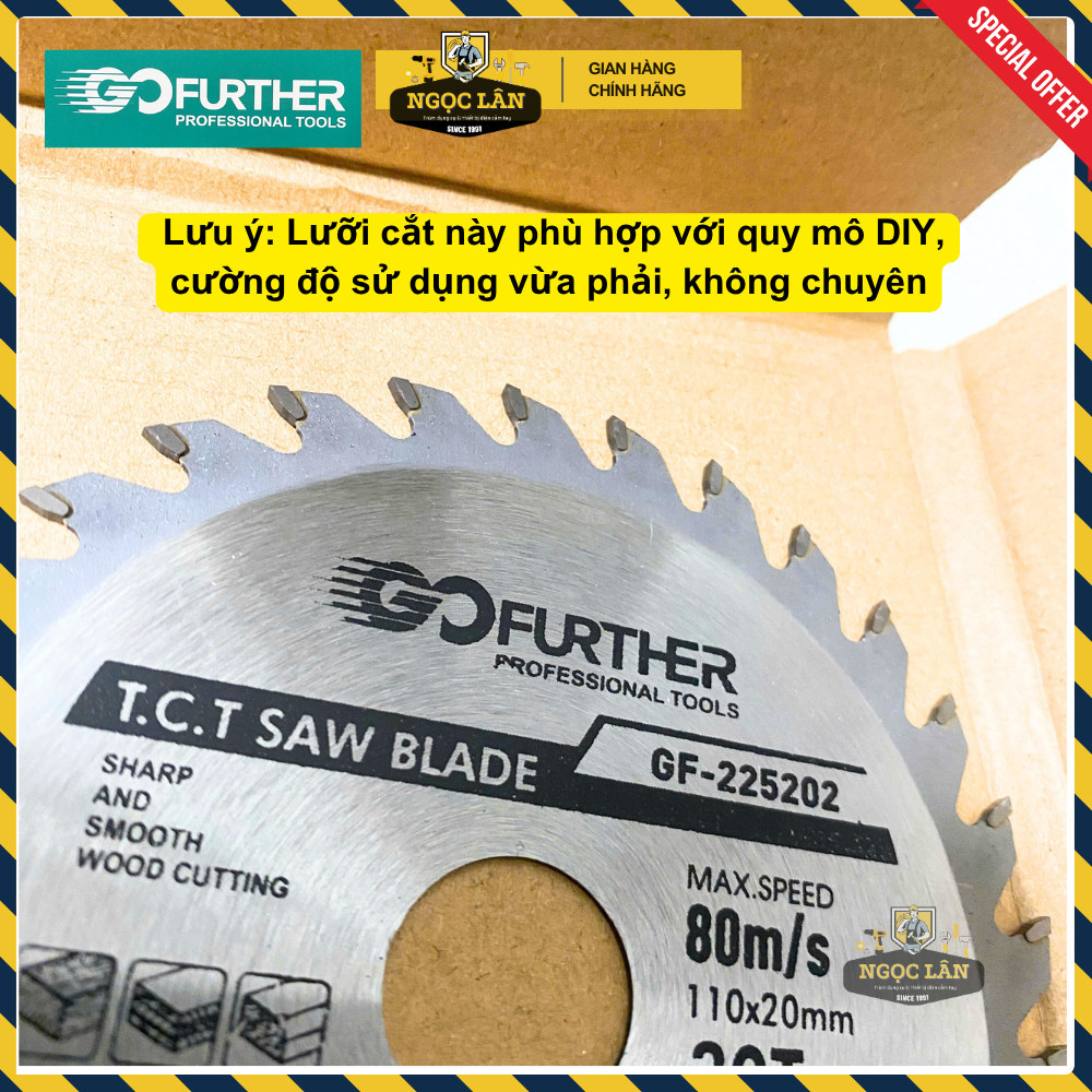 Lưỡi cắt gỗ cưa gỗ GOFURTHER 110x20mm 30 răng tốc độ 80m/s - Ảnh 3
