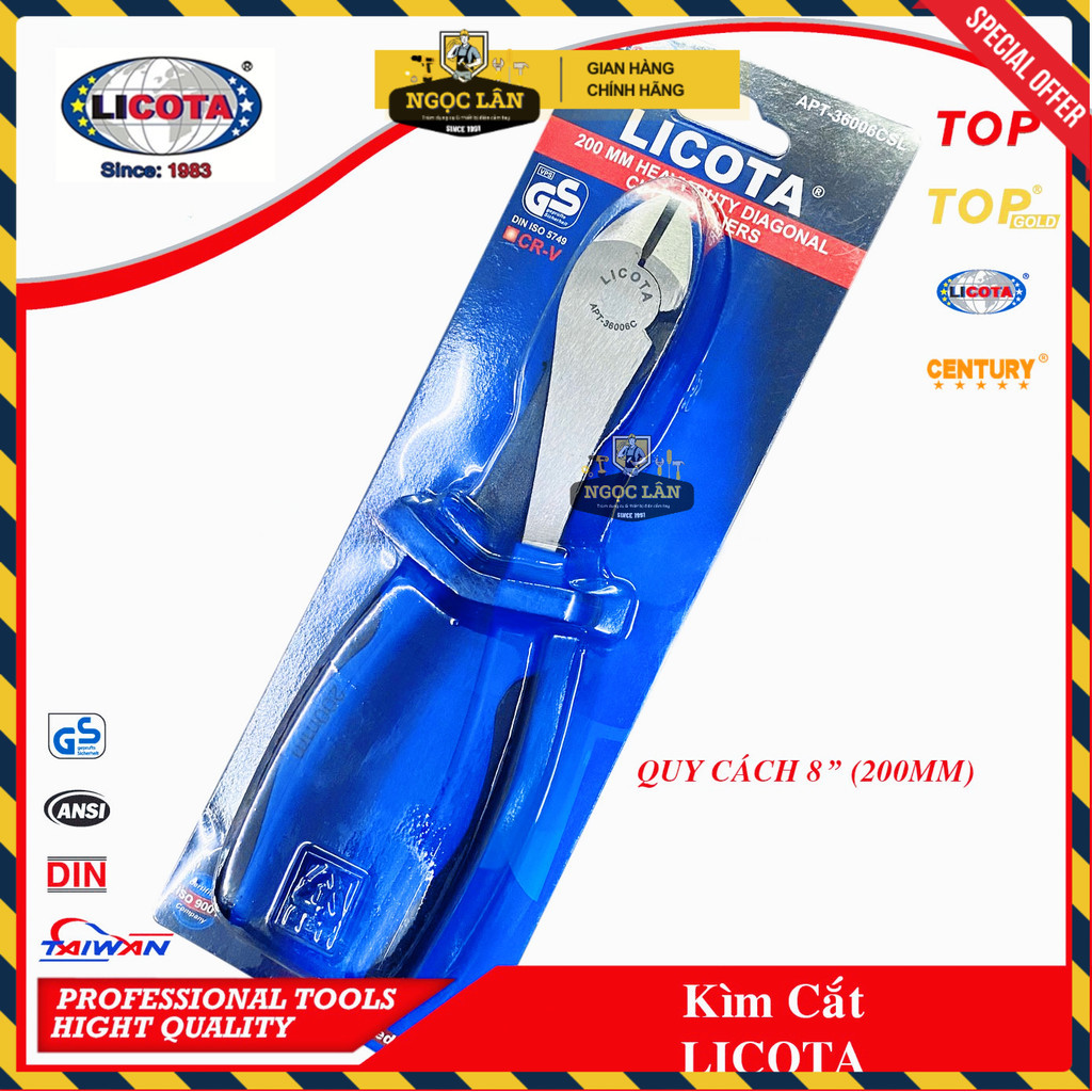 Kìm Cắt Licota 7" (180mm), 8" (200mm) Chính Hãng Đài Loan Cao Cấp - Ảnh 5