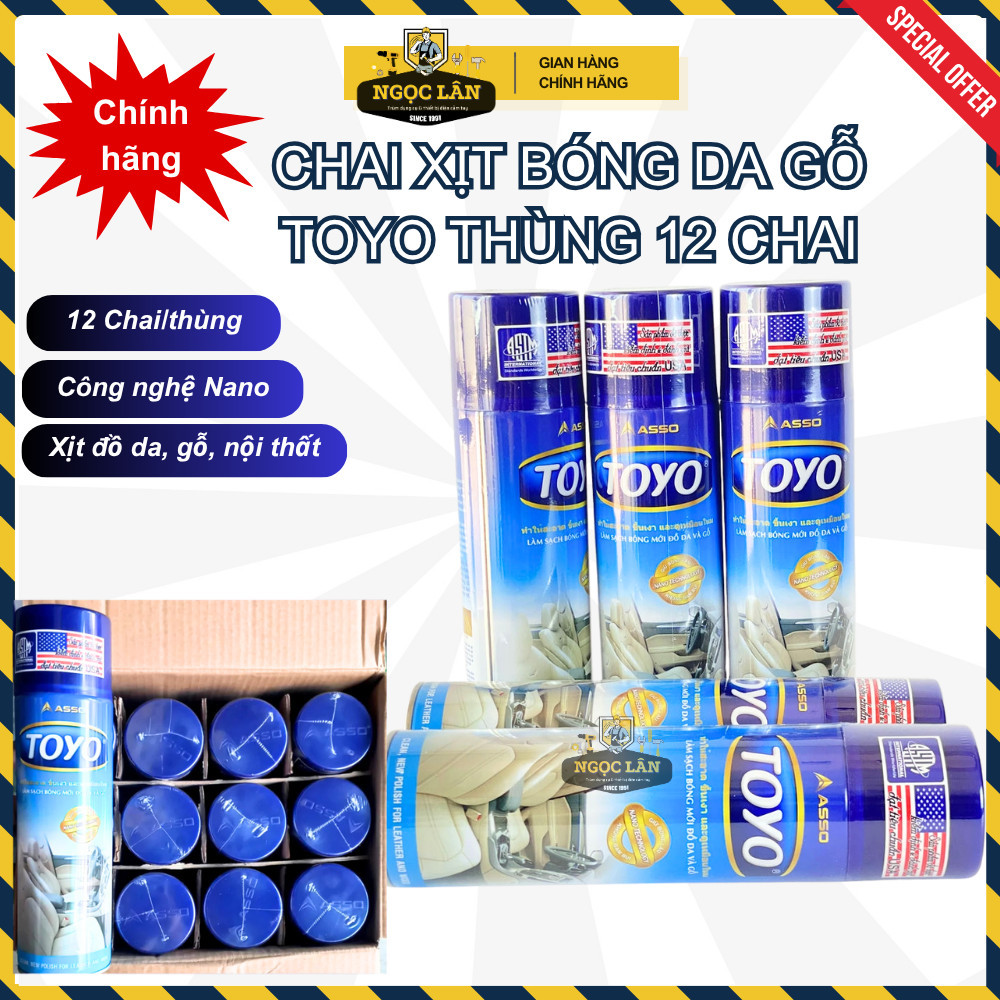 Xịt bóng TOYO 500ml làm sạch, đánh bóng, làm mới đồ da & đồ gỗ