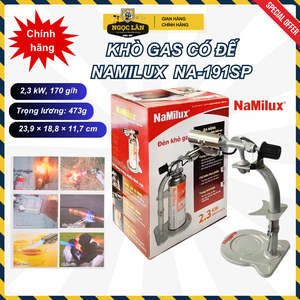 Chính hãng Namilux NA-191SP Khò gas Đèn khò có đế