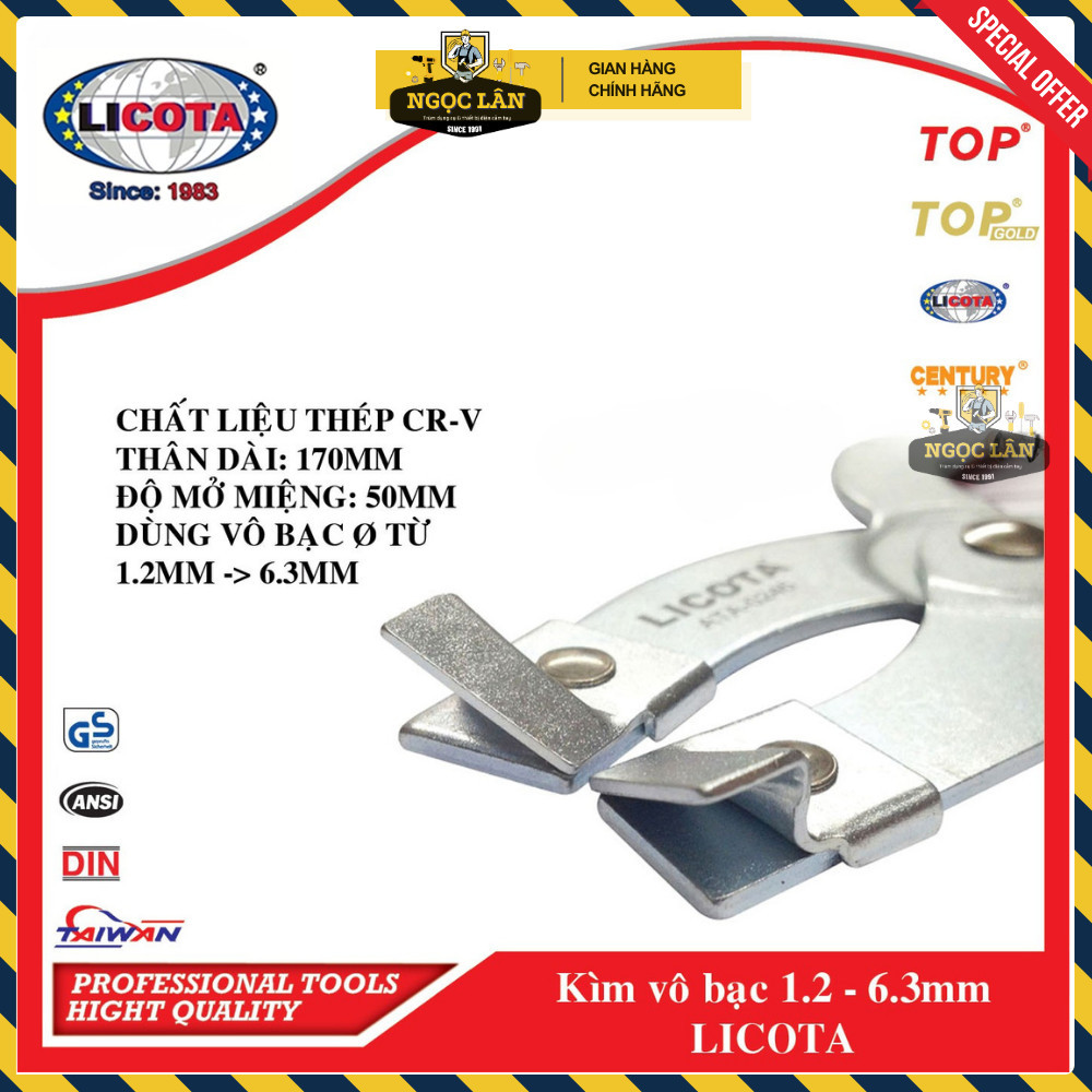 Kìm vô bạc piston Licota 1.2-6.3mm ATA-0245 - Ảnh 4