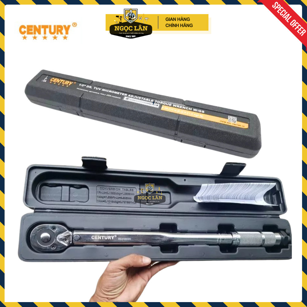 Cần Nổ Siết Chỉnh Lực CENTURY 1/2" (28-210 Nm) 450mm CR-V Chính Hãng - Ảnh 4