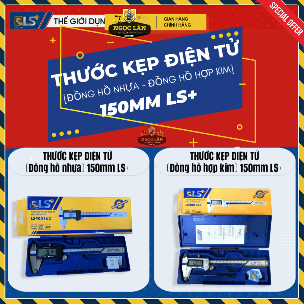 Thước kẹp điện tử LS+ Chính hãng 150mm (Hợp kim & Nhựa) - Ảnh 3