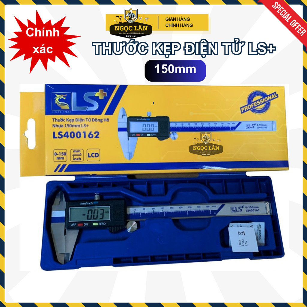 Thước kẹp điện tử LS+ Chính hãng 150mm (Hợp kim & Nhựa)