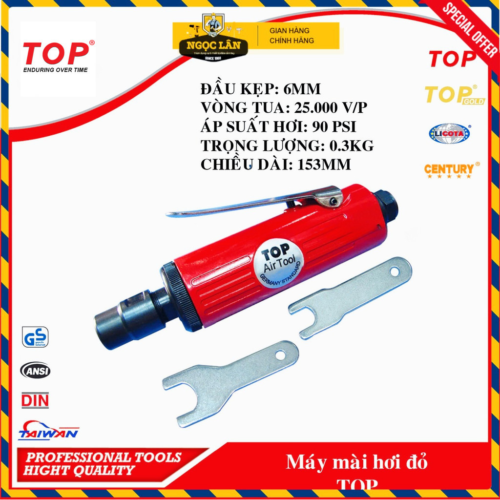 Máy mài hơi Top PA-3202 25000 vòng/phút chính hãng Đài Loan cao cấp