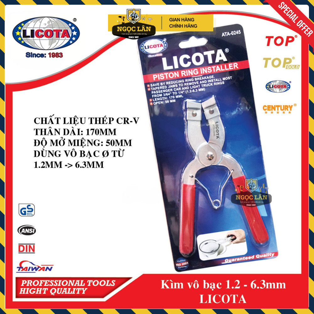 Kìm vô bạc piston Licota 1.2-6.3mm ATA-0245 - Ảnh 3