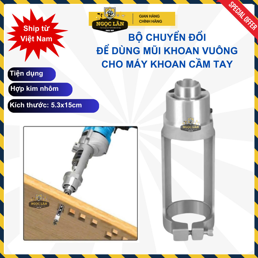 Bộ Chuyển Đổi Máy Khoan Thành Máy Đục Mộng Vuông Cao Cấp