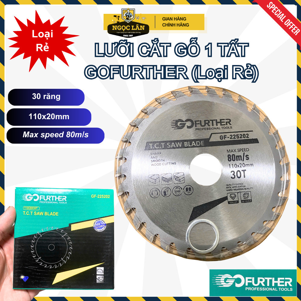 Lưỡi cắt gỗ cưa gỗ GOFURTHER 110x20mm 30 răng tốc độ 80m/s