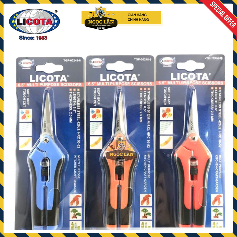 Kéo cắt cành Licota 6.5" 150mm kiểu Anh Đài Loan cao cấp - Ảnh 6