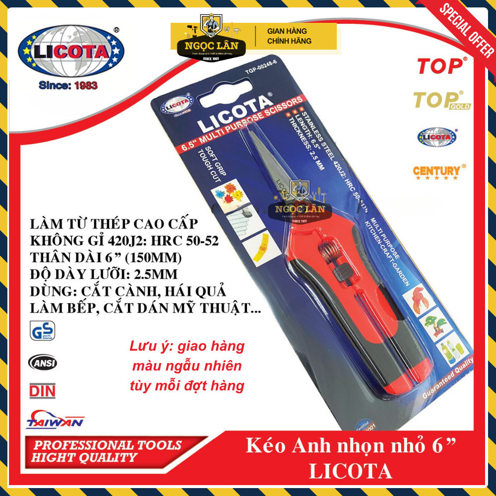 Kéo cắt cành Licota 6.5" 150mm kiểu Anh Đài Loan cao cấp - Ảnh 3