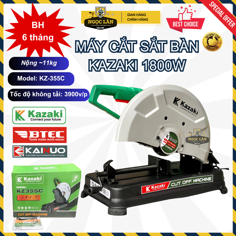 Máy cắt sắt bàn Kazaki KZ-355C, lưỡi 355mm, công suất 1800W