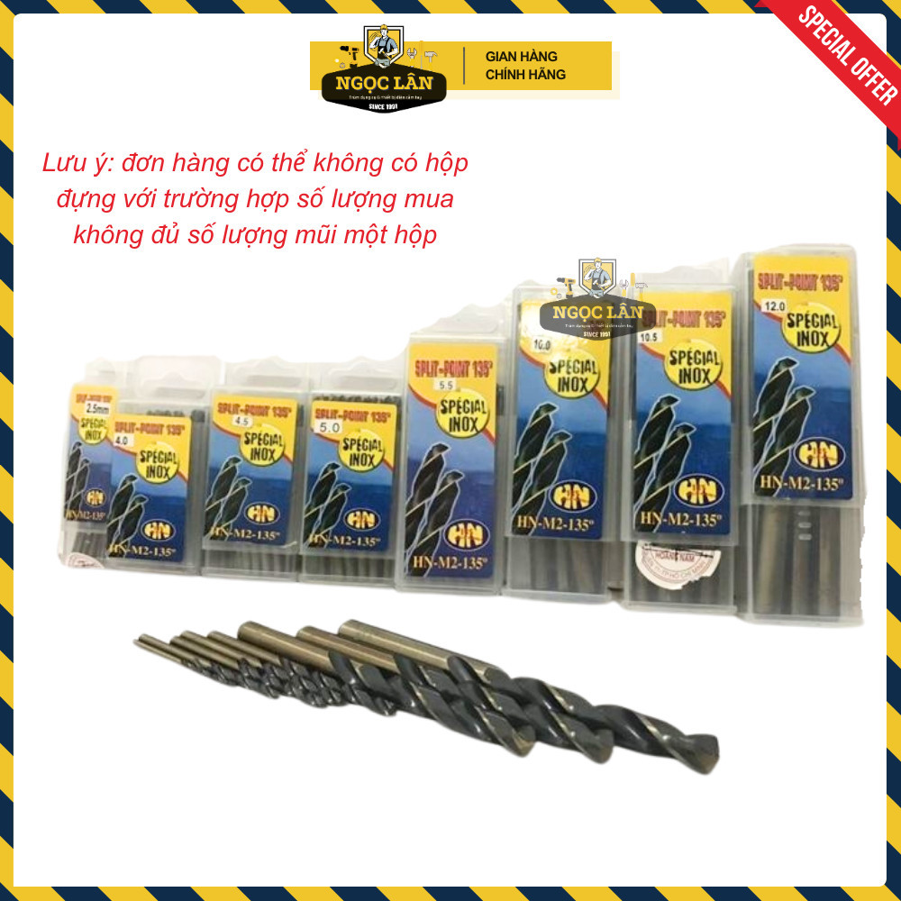 Mũi Khoan inox Pháp Hoàng Nam chính hãng, đủ cỡ từ 1.5-7.5mm - Ảnh 2