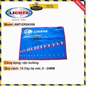 Bộ cờ lê LICOTA cao cấp 14 chi tiết 8-24mm hệ mét Đài Loan
