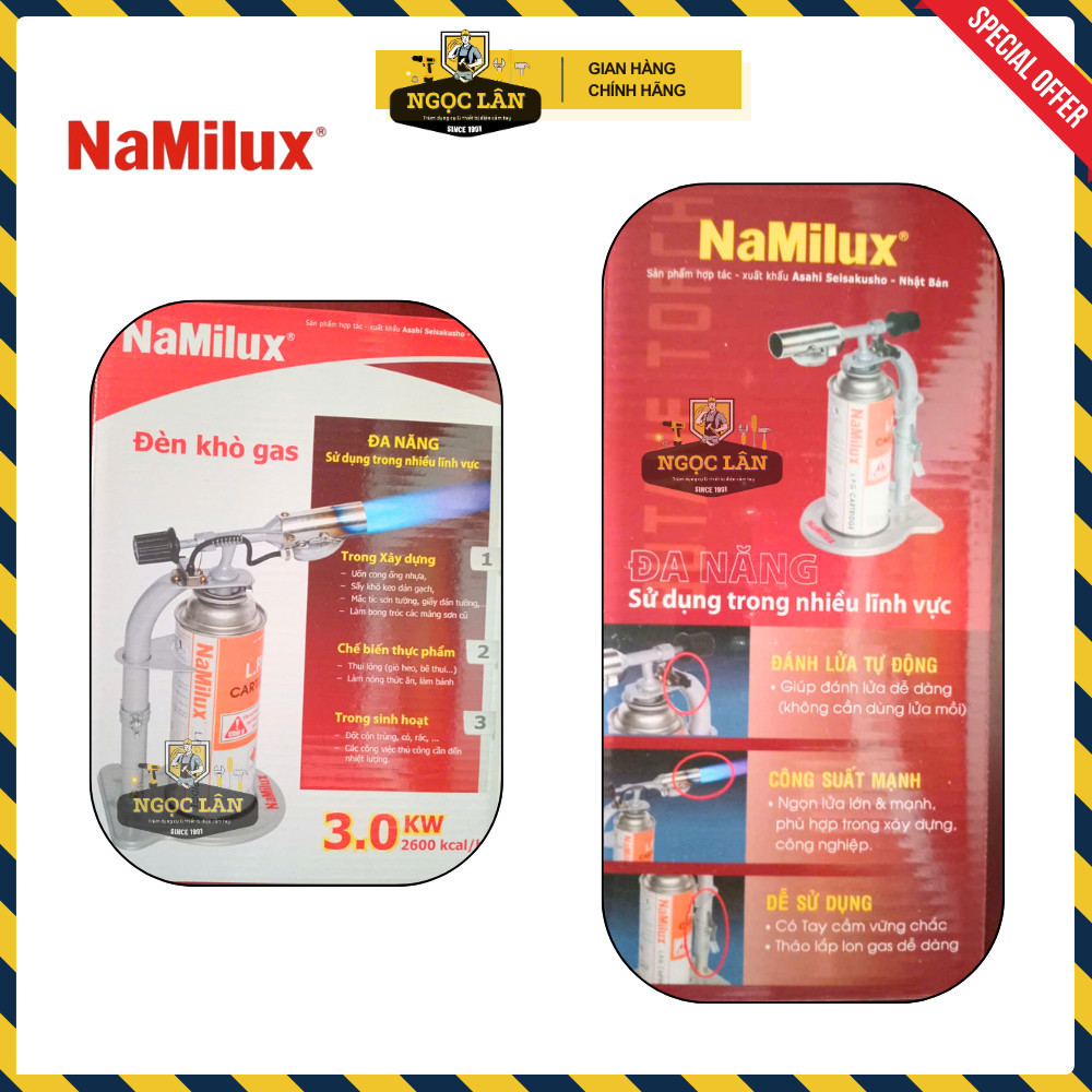 Chính hãng Namilux NA-191SP Khò gas Đèn khò có đế - Ảnh 6
