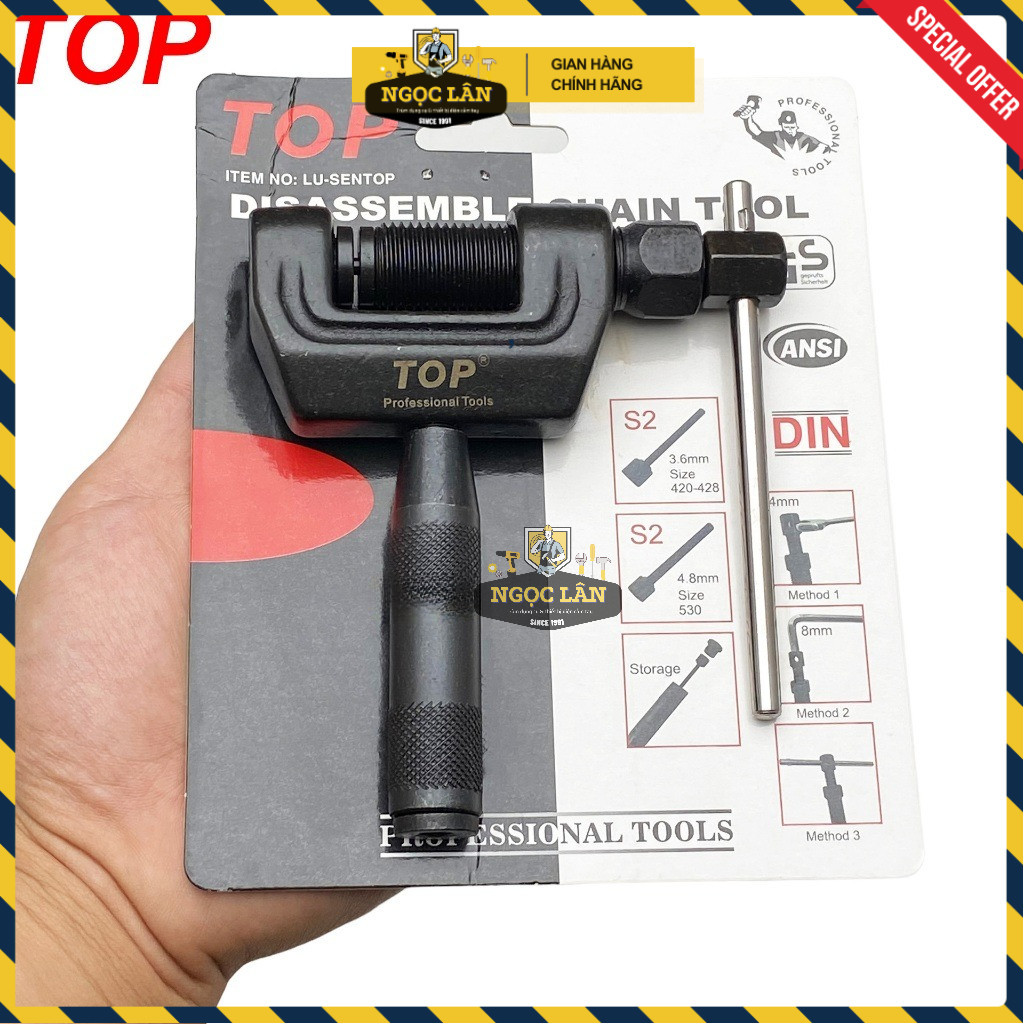Cảo mắt sên TOP, Vam đột xích xe máy 3.6mm 4.8mm thép đúc - Ảnh 4