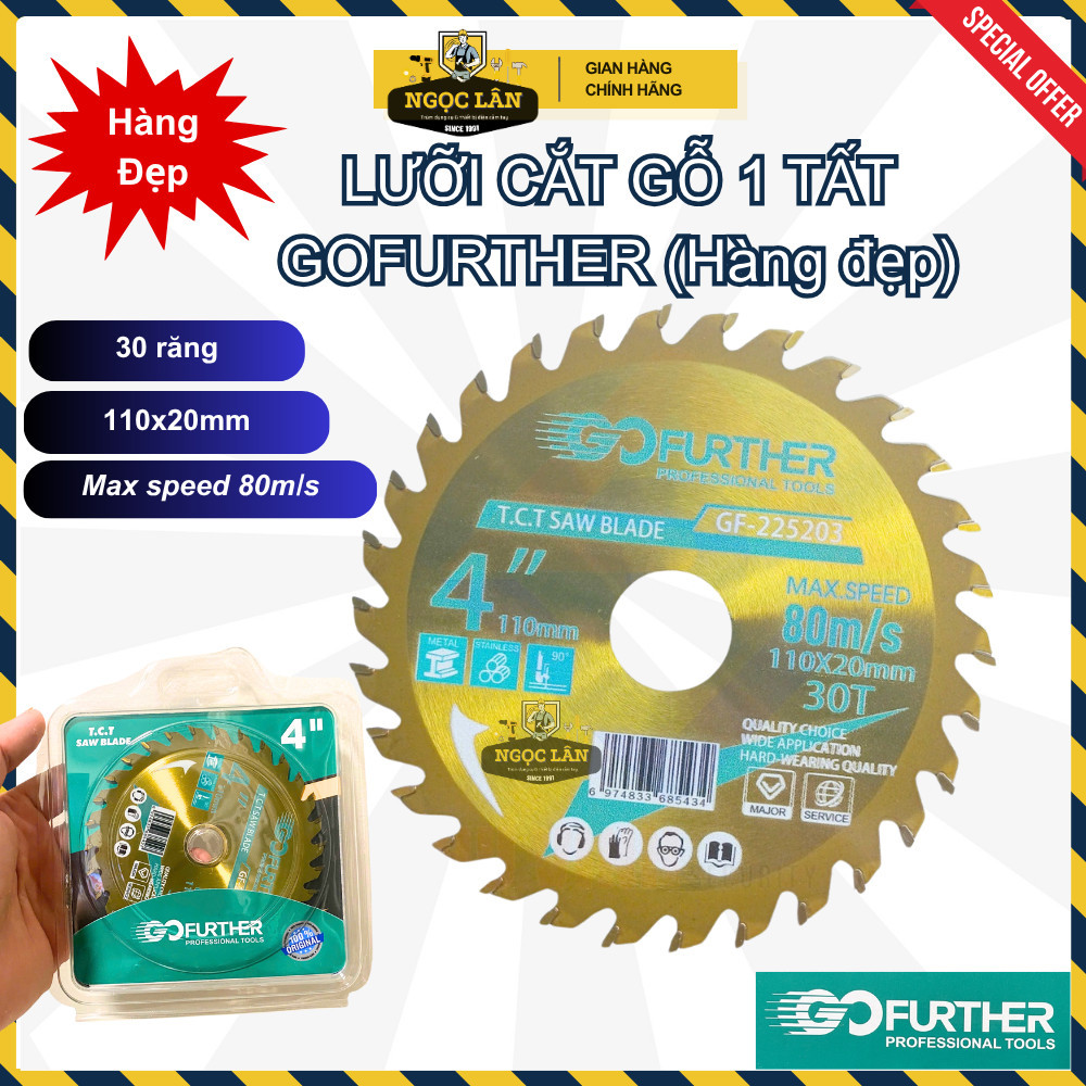 Lưỡi Cắt Cưa Gỗ GOFURTHER 110x20mm 30 Răng, Max 80m/s