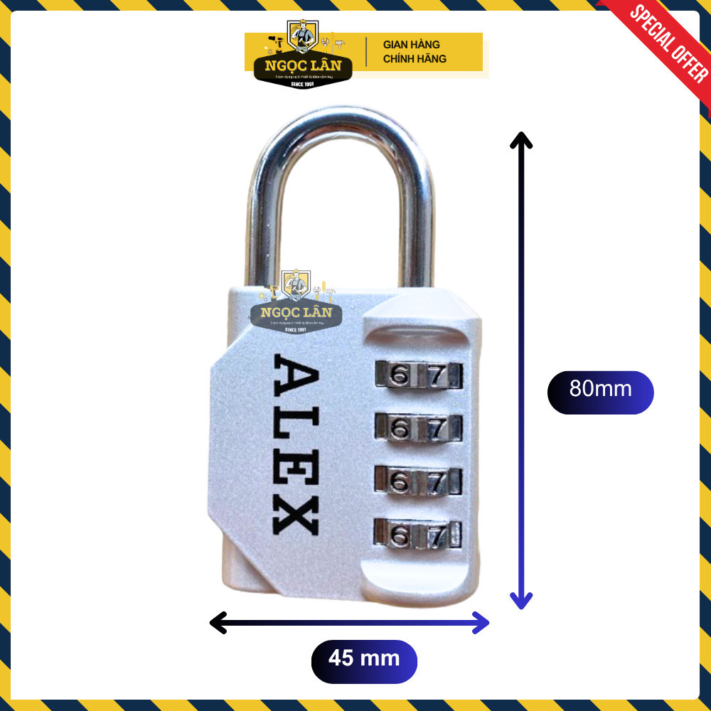 Khóa số mật khẩu 4 số Alex bền bỉ an toàn - Ảnh 2
