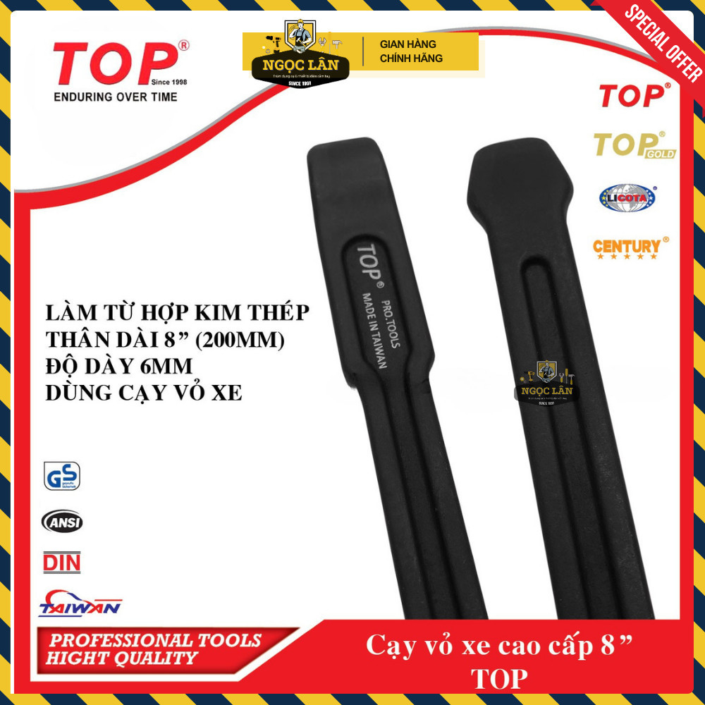 Cây nạy vỏ lốp xe TOP thép đen 8", 11", 21" Chính hãng - Ảnh 4