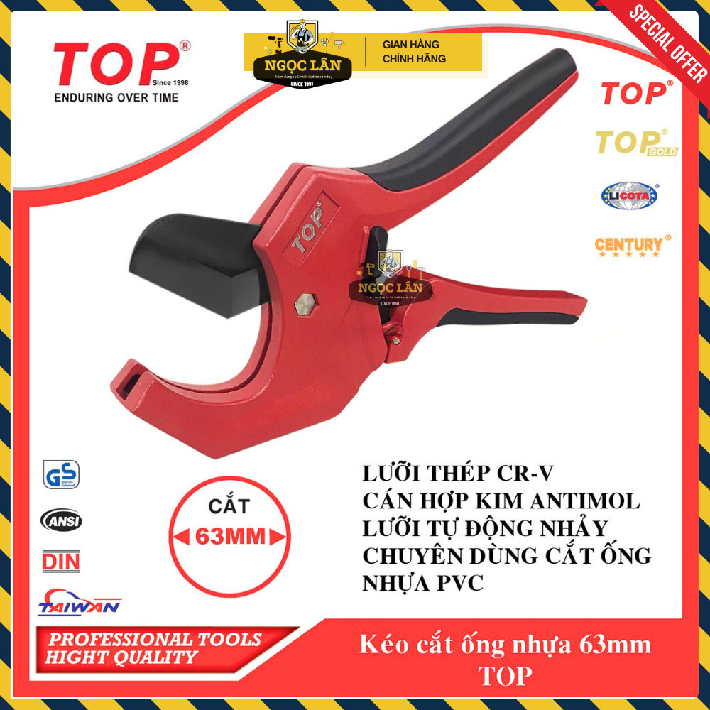 Chính hãng TOP Dao cắt ống nhựa 63mm lưỡi tự bung thép SK5 Đài Loan - Ảnh 2