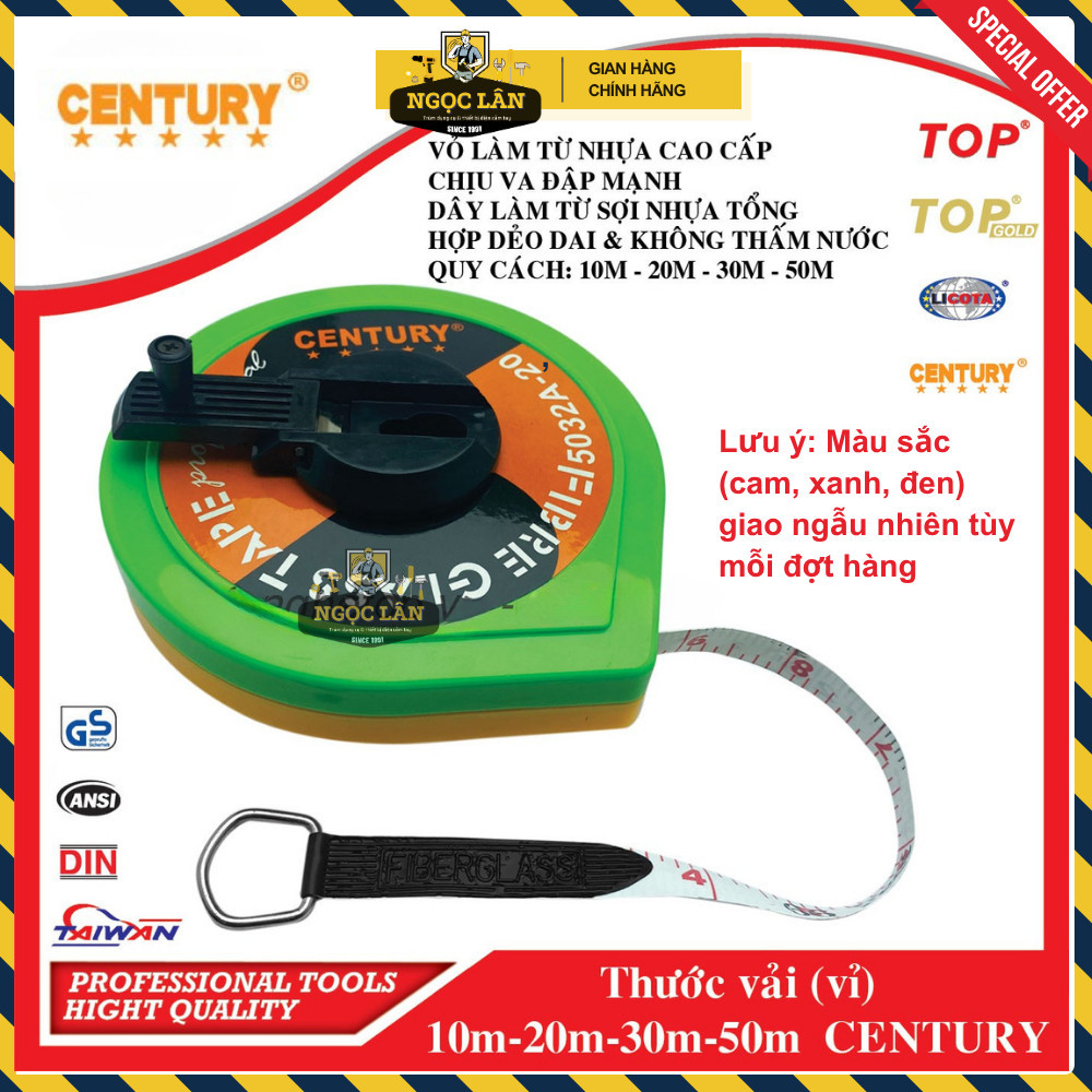 Thước Vải Cuộn Century 10-50m Đo Xây Dựng, Đất Đai - Ảnh 5