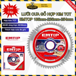 Lưỡi Cắt Gỗ Hợp Kim TCT EMTOP 185mm 235mm 254mm