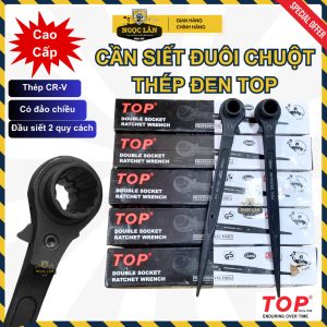 Chính hãng TOP Cờ lê đuôi chuột 2 đầu thép CR-V đen 10-32mm đảo chiều cao cấp