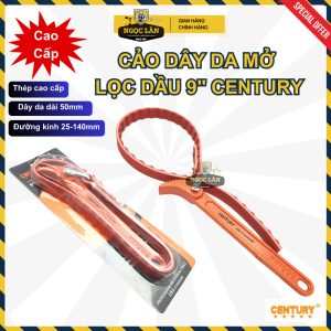 Cảo dây da Century 9" mở lọc dầu nhớt, đường kính 25-140mm chính hãng